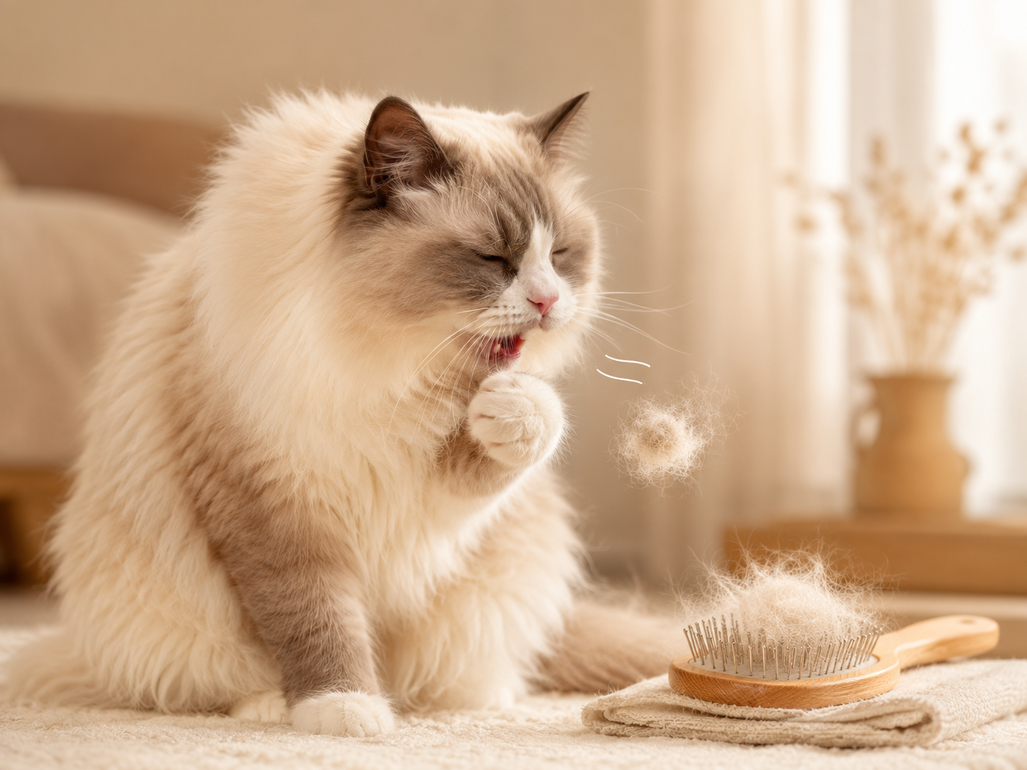 The real reason your cat keeps hacking up hairballs — even if you brush her daily